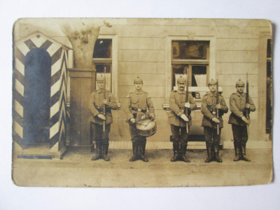 Rara! Fotografie carte poștală schimbarea gărzii in armata germană WWI foto