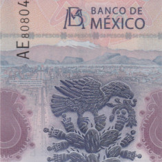 Bancnota Mexic 50 Pesos 2021 - PNew UNC ( polimer, serie AE )