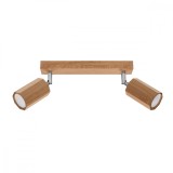 Lustră De Tavan Zeke Din Lemn De Stejar, 2 Becuri, Design Geometric Scandinav, Interior