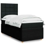 VidaXL Pat box spring cu saltea, negru, 90x200 cm, textil 3294241
