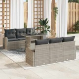 Cumpara ieftin Set de canapele pentru grădină cu pernă 7 pcs Gri deschis