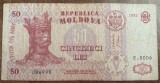 B11 2 - Bancnota foarte veche - Moldova - 50 leI - 1992