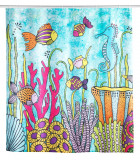 Perdea de dus, Wenko, Ocean Life, 180 x 200 cm, poliester, multicolor