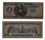 Da Vinci MONA LISA - 100 US Dollar Gold Fantasy Banknote