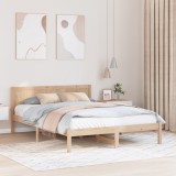 vidaXL Cadru de pat single din lemn de pin Natural Lemn de pin solid