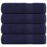vidaXL Prosoape de m&acirc;nă 4 buc Bleumarin 50x100 cm 360 g/m&sup2; 100% bumbac