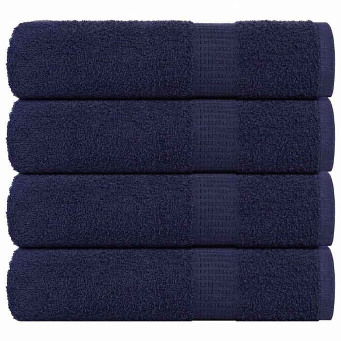 vidaXL Prosoape de m&acirc;nă 4 buc Bleumarin 50x100 cm 360 g/m&sup2; 100% bumbac 136783