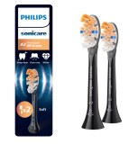 Rezerve PHILIPS Sonicare A3 Premium All in One HX9092 88, Pachet de 2 capete de periere standard, Sincronizarea modurilor BrushSync, Negru, L x A x I