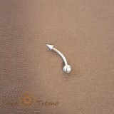 Piercing Titan cu Tija Curbata, Sageata Mica si Bila Mare