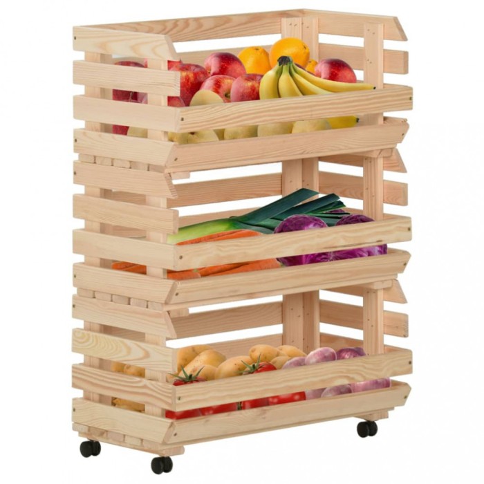 vidaXL Cărucior pentru legume, 57x30x80 cm, lemn de pin