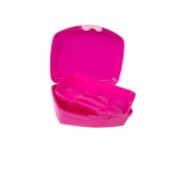 Caserola pentru alimente, pentru copii, cu tacamuri, Fucsia, Fete, 550ml, ATU-087884, Oem