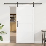 Ușa glisantă cu set de accesorii Alb 93x202 cm Lemn masiv de pin