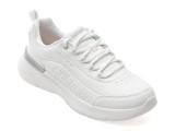 Pantofi sport SKECHERS albi, SKECH-AIR DYNAMIGHT 2.0, din piele ecologica