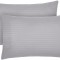 Set 2 huse perna din damasc, densitate 130 g/mp, Gri, 50/70cm