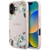 Husa pentru iPhone 16 - Guess Grained Flowers MagSafe (GUHMP16SPGNMPLMP) - Pink