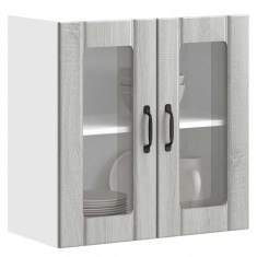 vidaXL Dulap bucătărie cu ușă sticlă Kalmar lemn prelucrat gri Sonoma 853913