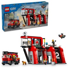 LEGO&reg; City - Statie si camion de pompieri 60414, 843 piese