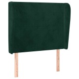 Cumpara ieftin Tablie pat cu aripioare verde inchis 83x23x118/128 cm catifea