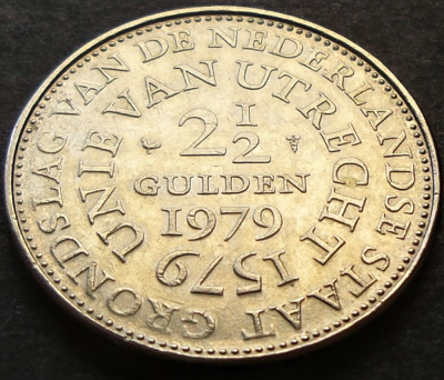 Moneda COMEMORATIVA 2 1/2 GULDENI / GULDEN - OLANDA, anul 1979 *cod 2475 B foto