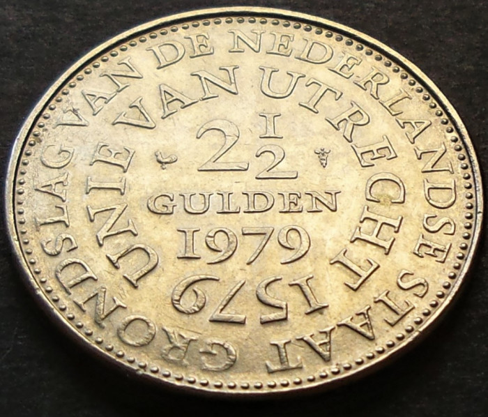 Moneda COMEMORATIVA 2 1/2 GULDENI / GULDEN - OLANDA, anul 1979 *cod 2475 B