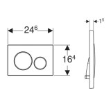 Geberit Sigma20 clapetă de acționare pentru spălare cu 2 volume (crom lucios / crom mat / crom lucios)