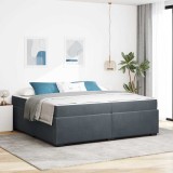 vidaXL Cadru de pat cu saltea Gri &icirc;nchis 200 x 200 cm Catifea 3399309