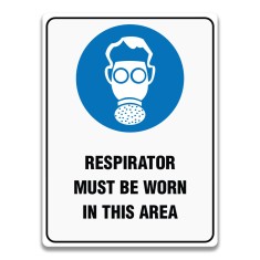 RESPIRATOR MUST BE WORN IN THIS AREA SIGN foto