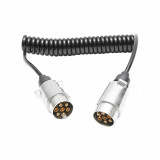 Cumpara ieftin Cablu electri flexibil 2.5M cu 7 pini pentru remorca cu 2 fise tata metalice, Breckner Germany