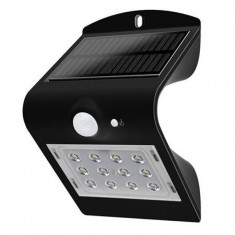 Lampa solara LED, 14 x LED, 1.5 W, 4000 K, lumina alb neutru, Negru foto