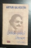 Arthur Silvestri - Critica criticii literare - VOL. 2