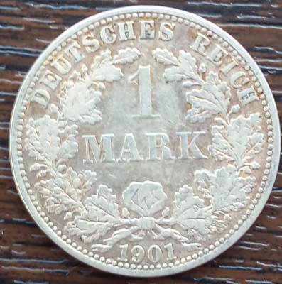 (A305) MONEDA DIN ARGINT GERMANIA - 1 MARK 1901, LIT. A, STARE BUNA foto