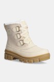 Sorel cizme de piele TORINO V WP OUTDRY femei, culoarea bej, cu platforma, izolare usoara, 2106701292