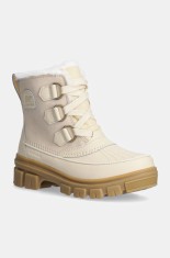 Sorel cizme de piele TORINO V WP OUTDRY femei, culoarea bej, cu platforma, izolare usoara, 2106701292