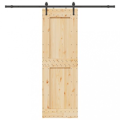 vidaXL Ușă glisantă cu set de feronerie 70x210 cm, lemn masiv de pin foto