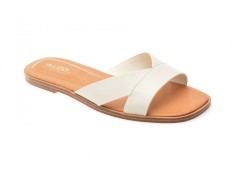 Papuci ALDO albi, CARIA 115, din piele naturala
