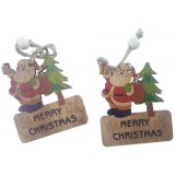 Accesorii creatie - lemn cu sfoara - Mos Craciun cu bradut, set 2 buc, Colorarte