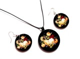 set lemn cu motiv floral 39735