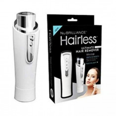 Epilator facial cu led pentru femei NuBrilliance HAIRLESS, alb + Selfie ring light cadou foto