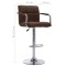 Scaun de bar, maro, material textil - 7