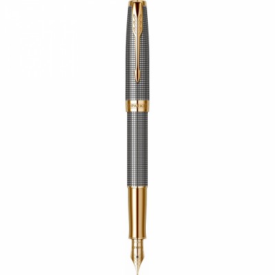 Stilou penita aur Parker Sonnet Chiselled Silver GT foto