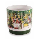 Vaza flori Craciun ceramica multicolora &Oslash; 13 x 12,5 H