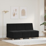 VidaXL Unitate Sofa Modulară Fără Brațe 3 pcs Negru 55 x 74 x 82 cm