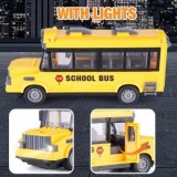 Autobuz Școlar cu Telecomandă &ndash; Lumini &amp; Sunete + Funcții &ndash; 21 cm &ndash; 3+ ani