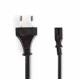 Cablu de alimentare Euro - IEC-320-C7, 2m, negru, Nedis