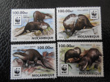 Mozambic-Fauna wwf,vidre-serie completa,nestampilate MNH, Nestampilat