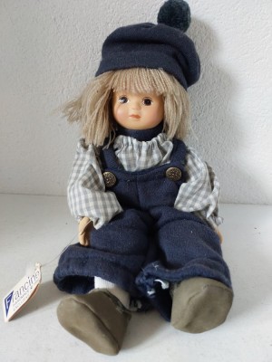Papusa portelan, vintage, Francine, Handmade 1992 Exclusive Design, 25cm inaltime foto