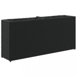 Cumpara ieftin Jardiniera de gradina cu 2 ghivece, negru 90x20x40 cm poliratan
