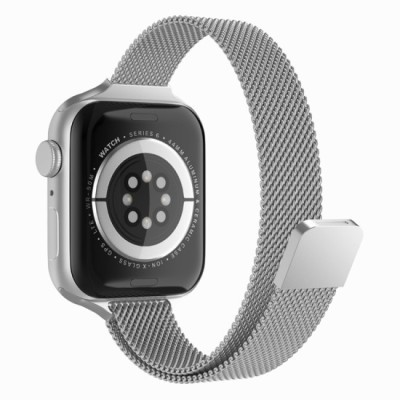 Curea pentru Apple Watch 1/2/3/4/5/6/7/8/9/SE/SE 2/Ultra/Ultra 2 (42/44/45/49mm) - Techsuit Watchband (W034) - Silver foto