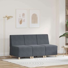 Unitate Sofa Modulară Fără Brațe 3 pcs Gri &icirc;nchis