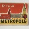 Eticheta straina din perioada comunista a tarii Letonia, bautura RIGA Viesnica METEOPOLE
